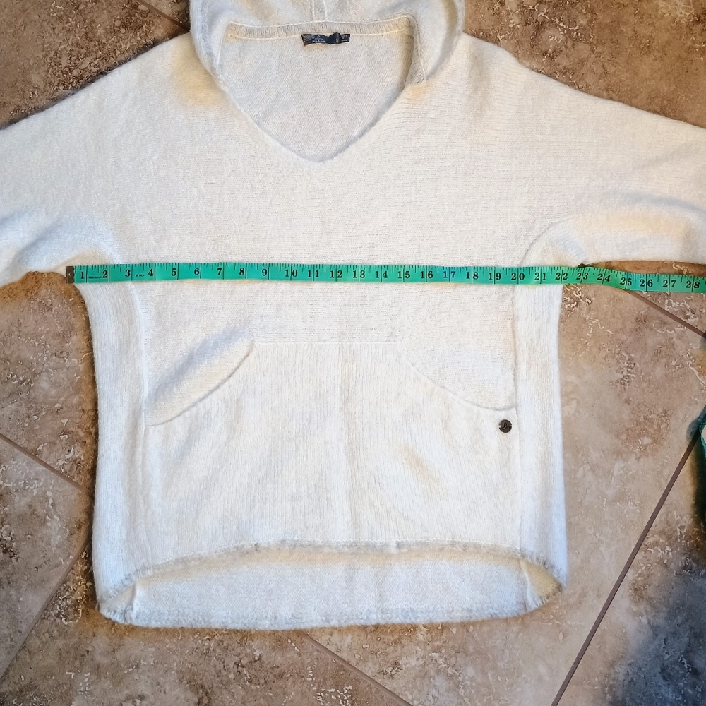 Women's Prana Shine On Sweater Hoodie White With Gray Accents Size Medium - Picture 9 of 11